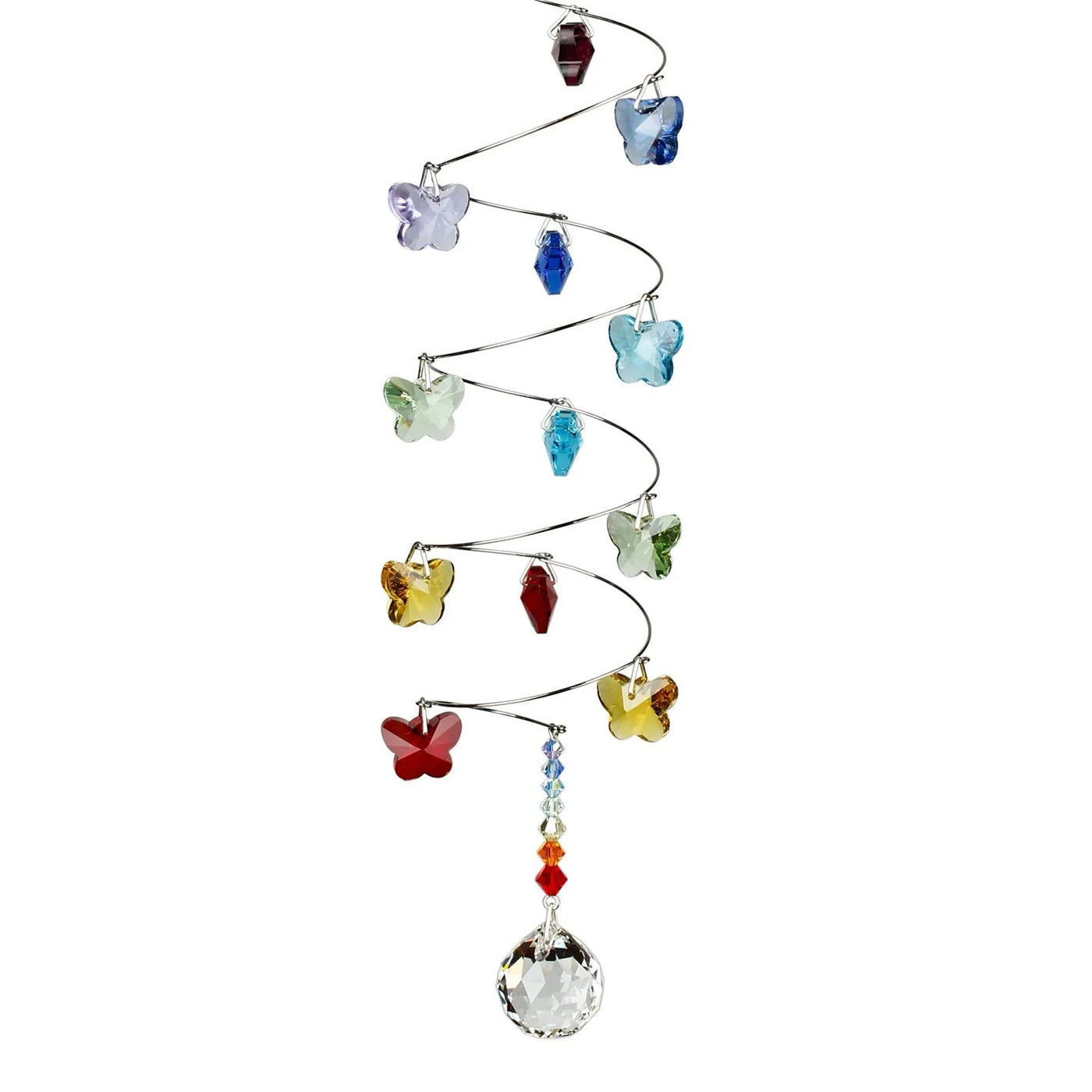 Butterfly Crystal Spiral Suncatcher