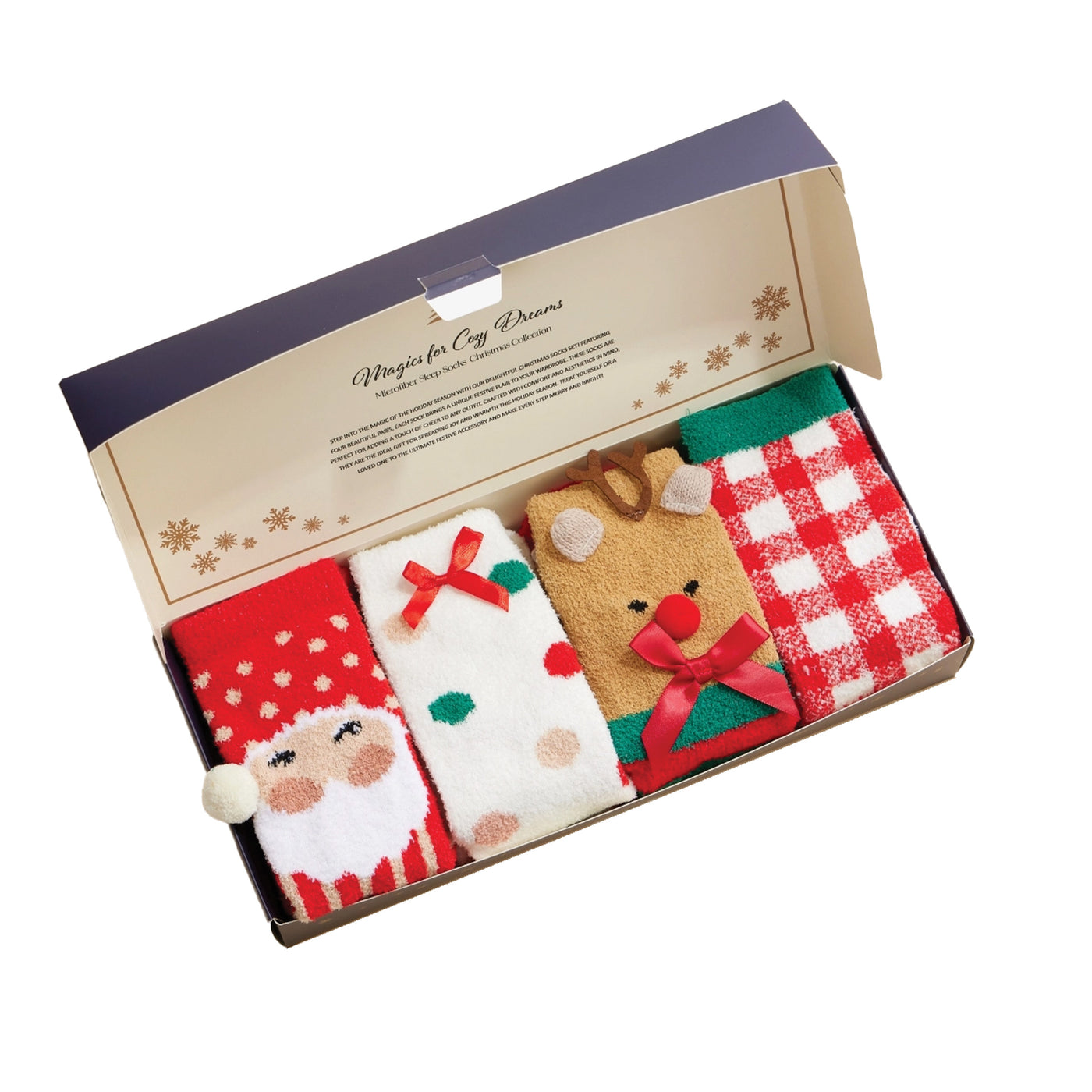 Festive Christmas Socks (Set of 4)